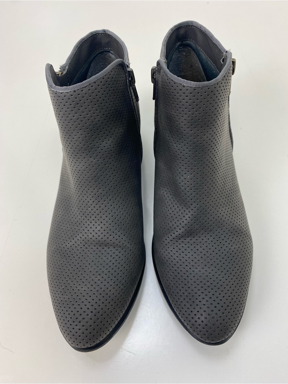 Esprit Charcoal Perforated Ankle Booties